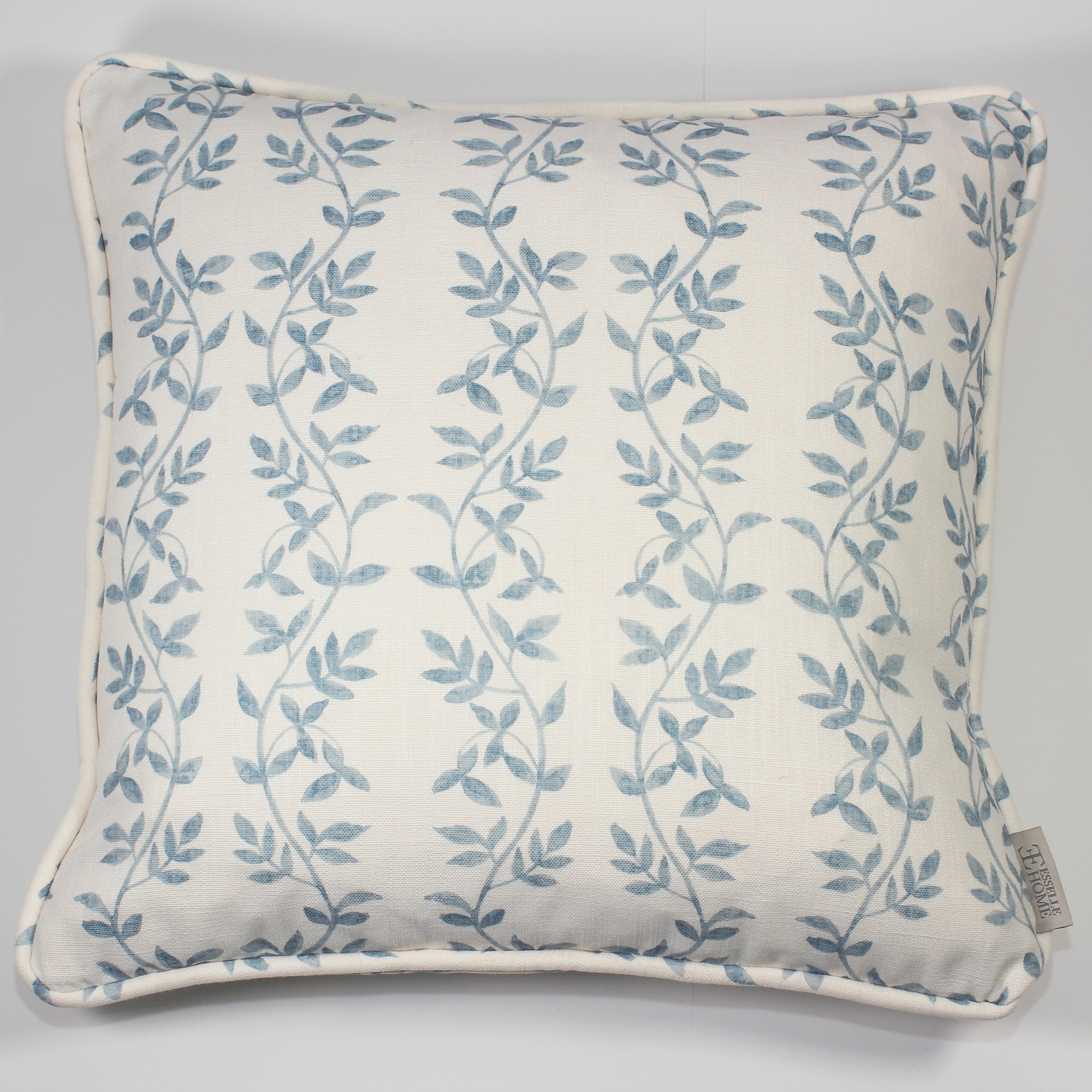 Botanic Vines Floral Leaf Cushion In Slate Blue